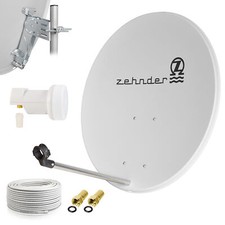ZEHNDER Digitale SAT Anlage 80cm Spiegel Schüssel + Single LNB + 10m Kabel HD h
