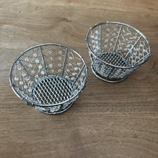 2 Drahtkorb Teelichthalter mit