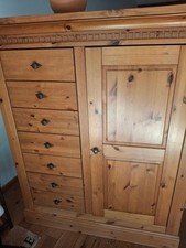 Wohnzimmerschränke, mehrteiliges Set, Vollholz, Kiefer provence lackiert