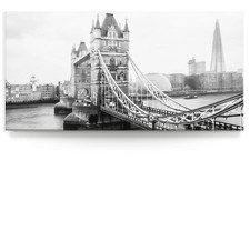 XXL Panorama Schwarz Weiß Wandbild von London, Tower Bridge zur Deko bis 2 Meter