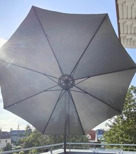Sonnenschirm mit LED Beleuchtung Ampelschirm 350 cm khaki