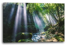 Lein-Wand-Bild Wasserfall