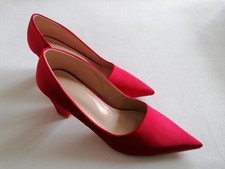 Damen Pumps Samtoptik. Größe: 42. Farbe: Rot. Marke:  Markenlos.