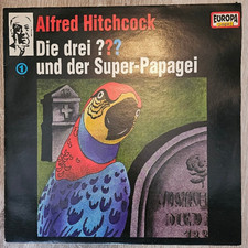 Die Drei Fragezeichen VINYL Folge 01 und der Super-Papagei SELTEN LP Europa Logo