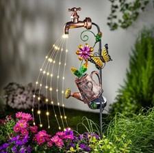 Solar-Gartenstecker Wasserhahn Rubinetto 48 LED´s Garten Deko Licht Beleuchtung