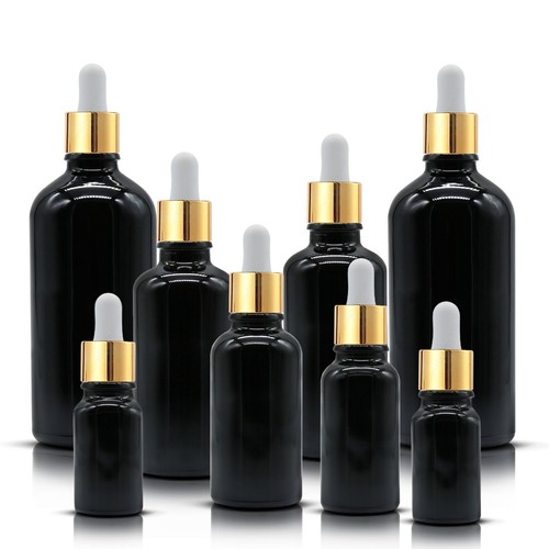 Schwarze glas tropferflasche - glas,