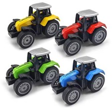 Traktor Spielzeug Kinder Trecker Metall Fahrzeug 4cm  blau rot gelb grün Farbe