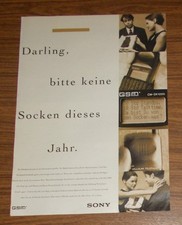 Seltene Werbung SONY CM-DX 1000 GSM Handy Mobiltelefon - Keine Socken 1996