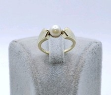 Ring Gold 585er mit Perle 14 Karat Goldring - Damenring Perlenring  Gr. 53