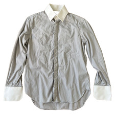 KARL LAGERFELD, Smoking-Hemd, Weiß gestreift, Gr. M, 39/40 tailliert, vintage,