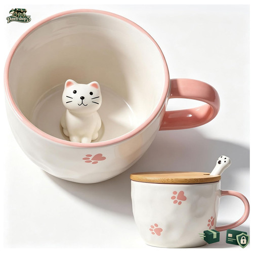 Keramik katze kaffeetasse - keramik, 3d
