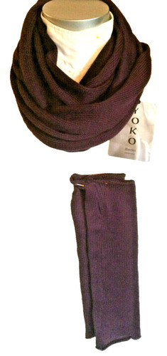 Xxl set loop stulpen aubergine - xxl,