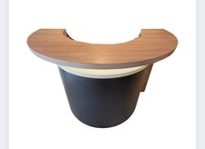 Ladentheke, Empfangstheke, Tresen, Messetheke, halbkreisförmig, Holz, schwarz