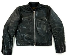 VANSON Comet US Vintage Biker Motorrad Lederjacke Schwarz 46 S-M