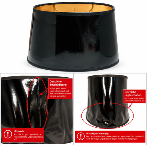 Lampenschirm schwarz gold - , lack