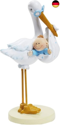 Storch mit baby junge - storch, blau