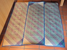 handgemachte Strandmatte Yogamatte Badematte 160x170 Vintage Bast Bambus Indien