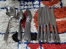 Besteckset 19-teilig Retro DDR Space Age Smalcalda Messer Gabel Löffel Vintage