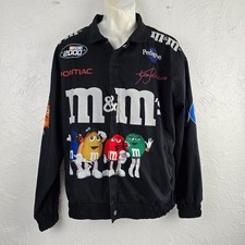 Vintage M&M’s Racing Jacke Herren Große L Ken Schrader NASCAR 2000 Pontiac