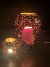 Windlicht Kerzenvase Dreamlight Mediterana Glas Design Wildlife Afrika 70er/80er