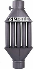  Warmlufttauscher 130mm Abgaswärmetauscher Rauchgaskühler Rauchrohr Kaminrohr 