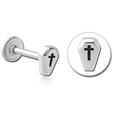 Piercing TRAGUS Labretstecker Sarg Kreuz Ohrstecker Lippenpiercing Wange Helix