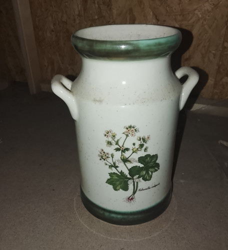 Keramikvase weiß grün - keramikvase, weiß/grün