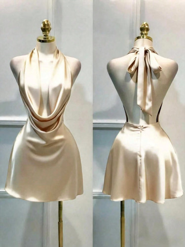 Elegantes satin minikleid - minikleid, mit