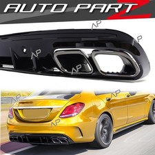 Für Mercedes W205 Heckdiffusor Schwarz Endrohre S205 C43 AMG Line C63s Diffusor
