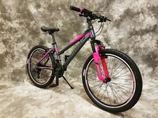 26 Zoll ALU Damen MTB Gefedert mit 21-Gang Shimano NEU 2666--Antra-Pink-20