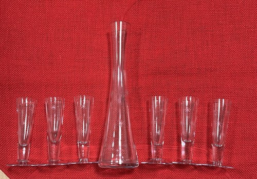 Vintage likörset 7tlg karaffe - vintage,