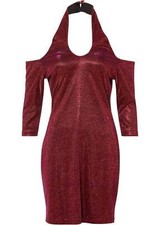 Neckholder-Kleid mit Glitzer