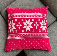 Tchibo TCM Dekokissen - Kissenbezug rot Norweger Stil 50x50cm Weihnachten