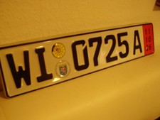 SAMMLERSTÜCK: 2 KFZ Ausfuhrkennzeichen Hessen WI-07 Wie Neu! Sammler! 1a***