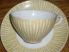 1 Teetasse + Untertasse  Eschenbach  Bastdekor  gelb / ocker 