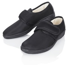 Stretch Schuh Erding Unisex Hausschuhe Klettverschluss Größe 41 Schwarz B-WARE