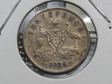 XF 1925 Silber 3 Pence 3D
