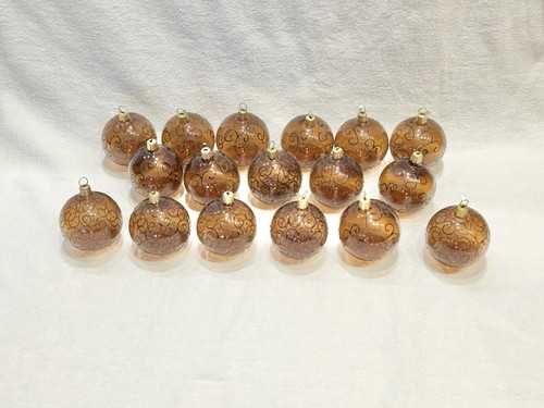 16er set kugeln - braun, glas