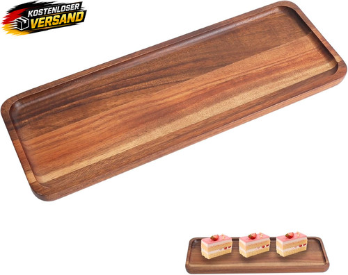 Holztablett rechteckig 30x12cm