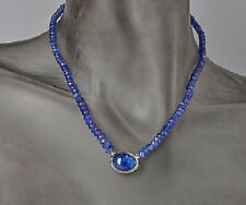 Schmuck Edelstein-Collier Silber 925 rhodiniert Tansanit  Ä5903