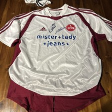 1. FC Nürnberg Trikot Adidas Gr. XL signiert weiß 