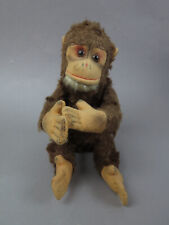 Hermann Teddy Original Affe mit goldenenem Anhänger Vintage 50er Jahre 22 cm H