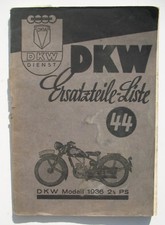 DKW Motorrad Ersatzteile-Liste