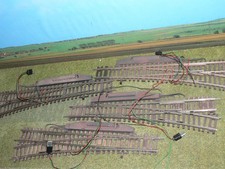 H0 Roco 4 elektrische Weichen WL15 und WR15 gealtert m. Antrieb 40295 u. 40296