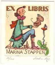 SASCHA VON HAGEMEISTER: Exlibris für Marina Stappen, "Hamlet"