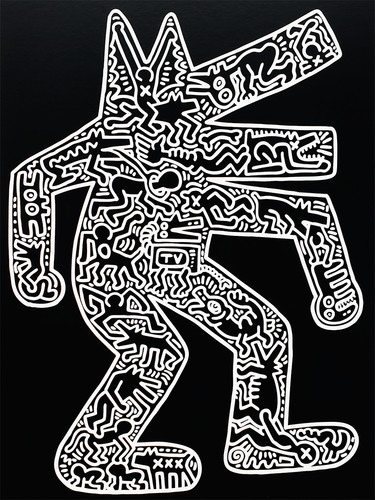 Keith haring hund - 1985, pop