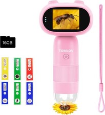 TOMLOV P30 1000x Münze Mikroskop mit 2'' LCD Pflanzenbeobachtung Lupe für Kinder