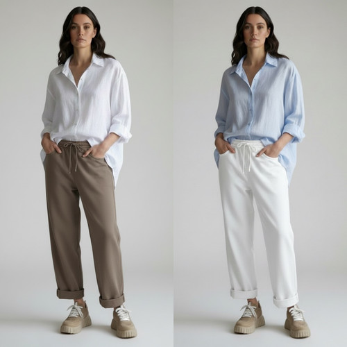 Jogpants damen neu weiß taupe - damen,