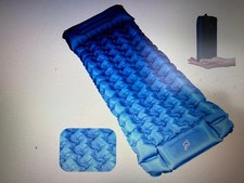 OP-0373 Isomatte Selbstaufblasend mit Fußpumpe, Anti-Ripstop camping blau B-WARE