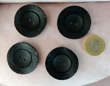 4 Set Knöpfe KNOPF Vintage 50iger EXTRAVAGANT EDEL XXL Schwarz Struktur ALT #6